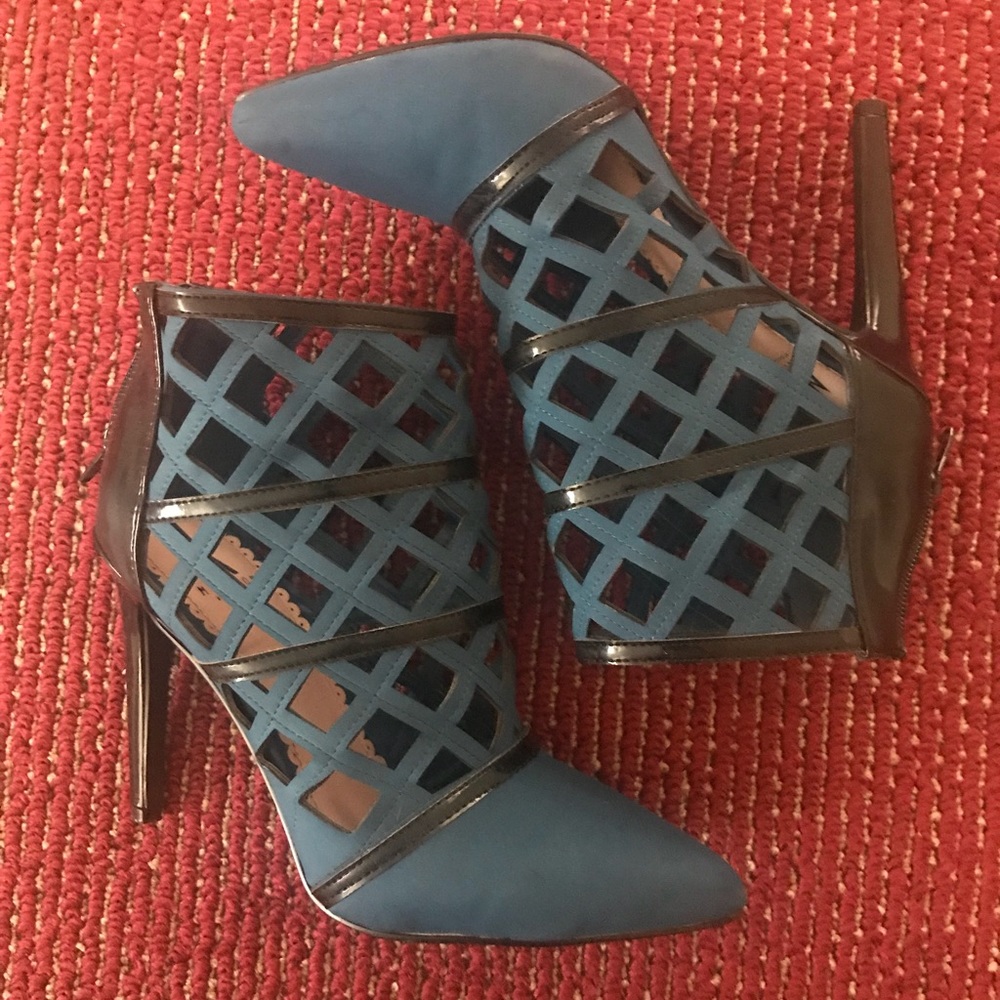 Indigo Caged Heels
